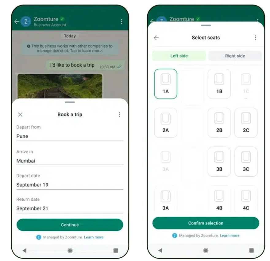 Con la actualización de Flows de WhatsApp, los clientes podrán reservar viajes fácilmente