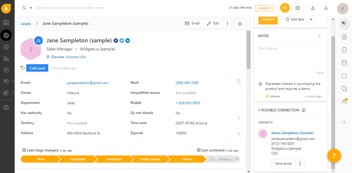 Freshsales brinda un software CRM para una fácil gestión de clientes Freshsales brinda un software CRM para una fácil gestión de clientes