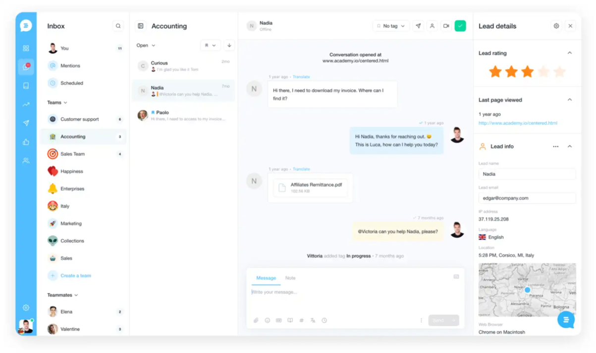 Customerly live chat Customerly live chat