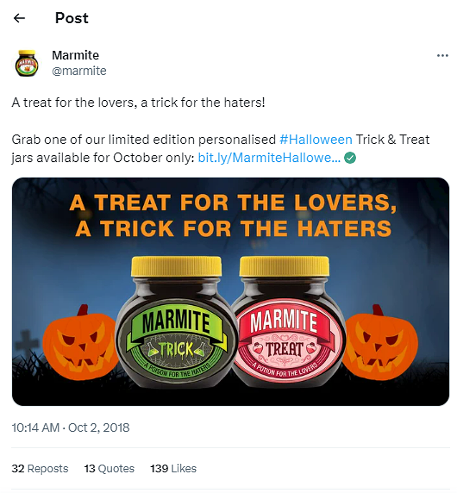 Marmite publicó un anuncio de Halloween muy original Marmite publicó un anuncio de Halloween muy original