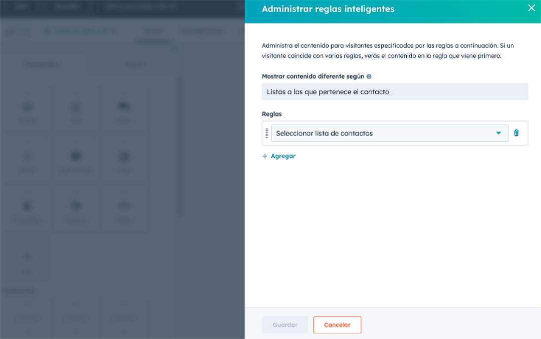 HubSpot te permite segmentar tu lista de contactos a través de reglas inteligentes HubSpot te permite segmentar tu lista de contactos a través de reglas inteligentes