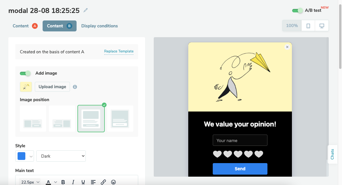 A/B test for an NPS survey A/B test for an NPS survey