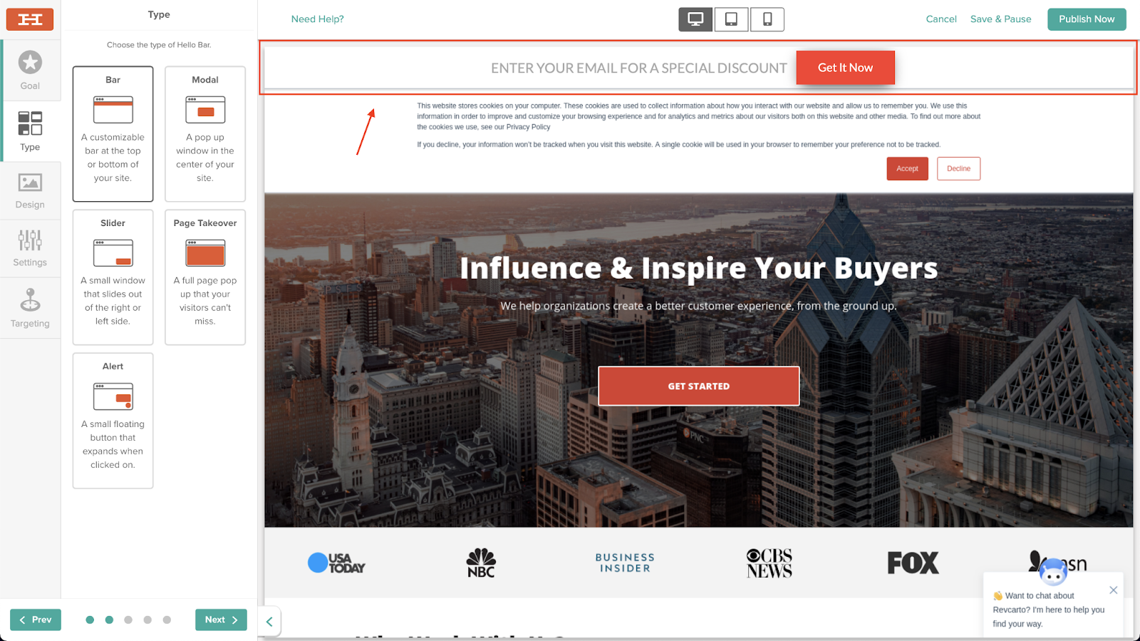 Creating a pop-up 
