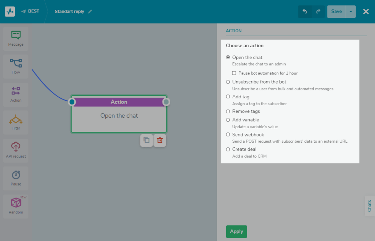 Siempre será buena idea brindarles más opciones a quienes conversan con tu bot