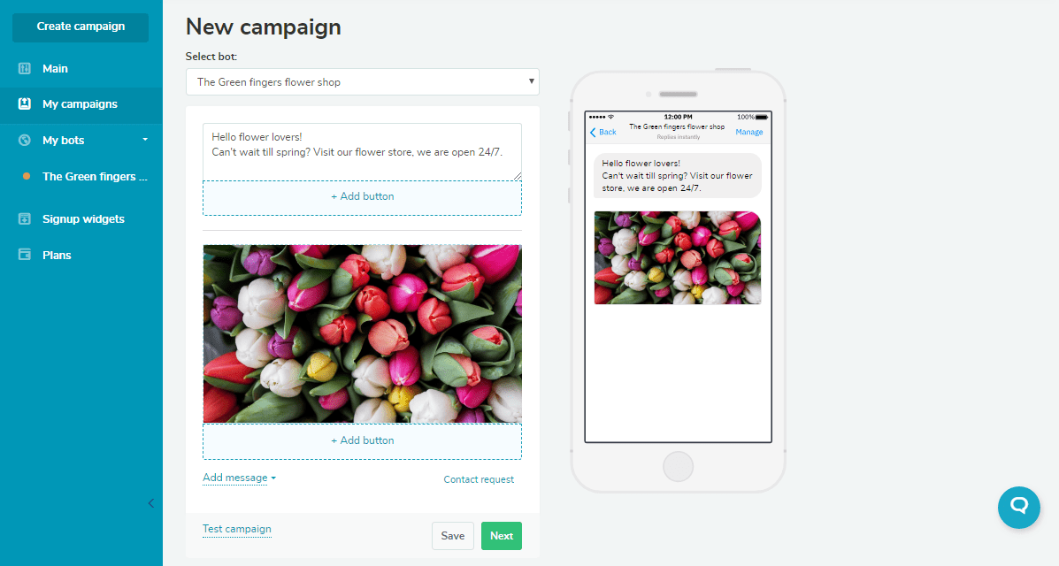 El chatbot para Facebook debe ser lanzado en una campaña de chatbots