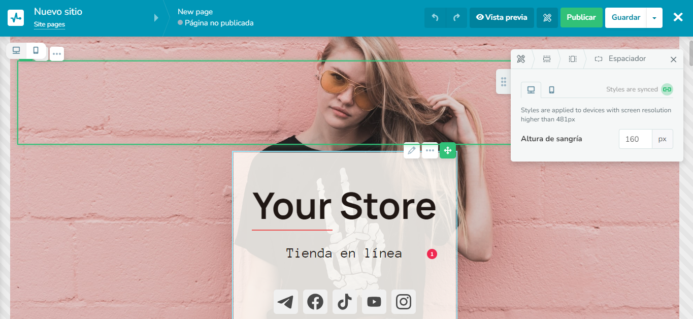 SendPulse ofrece un creador de sitios web intuitivo y fácil de usar