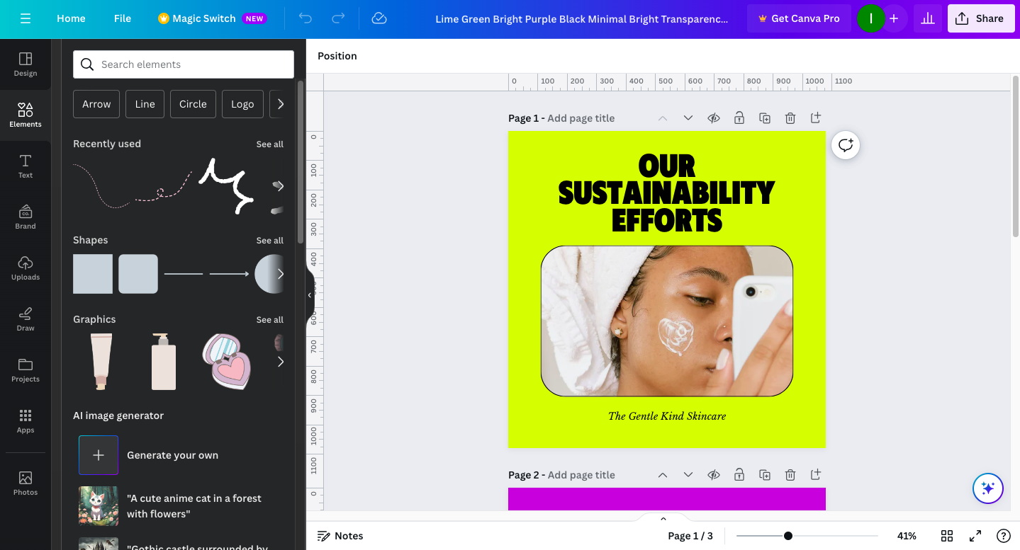 Creating a visual Creating a visual