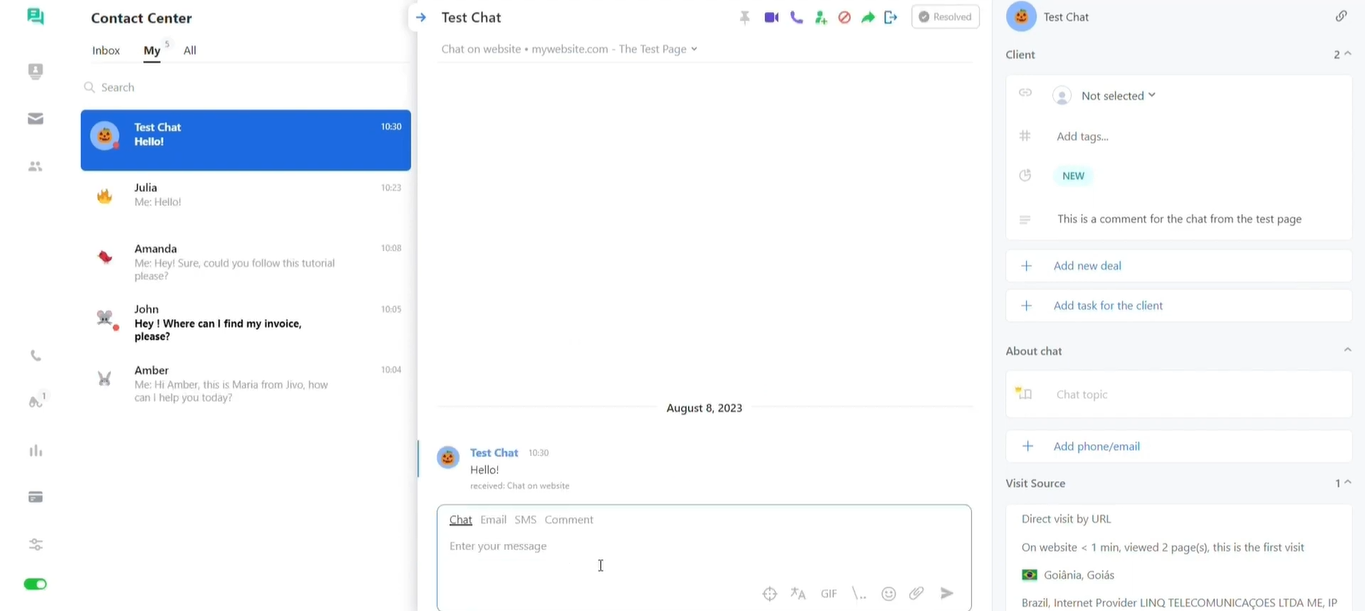 Jivochat es una gran herramienta web para chat en vivo