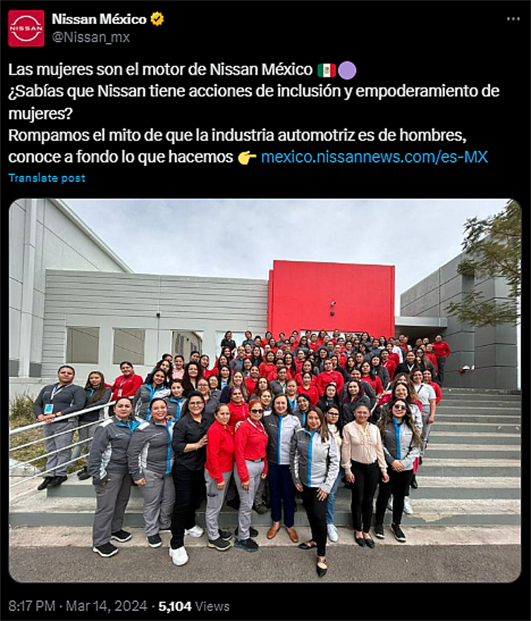 Nissan reconoció a las mujeres que son parte de su equipo en uno de los mejores anuncios publicitarios del año Nissan reconoció a las mujeres que son parte de su equipo en uno de los mejores anuncios publicitarios del año