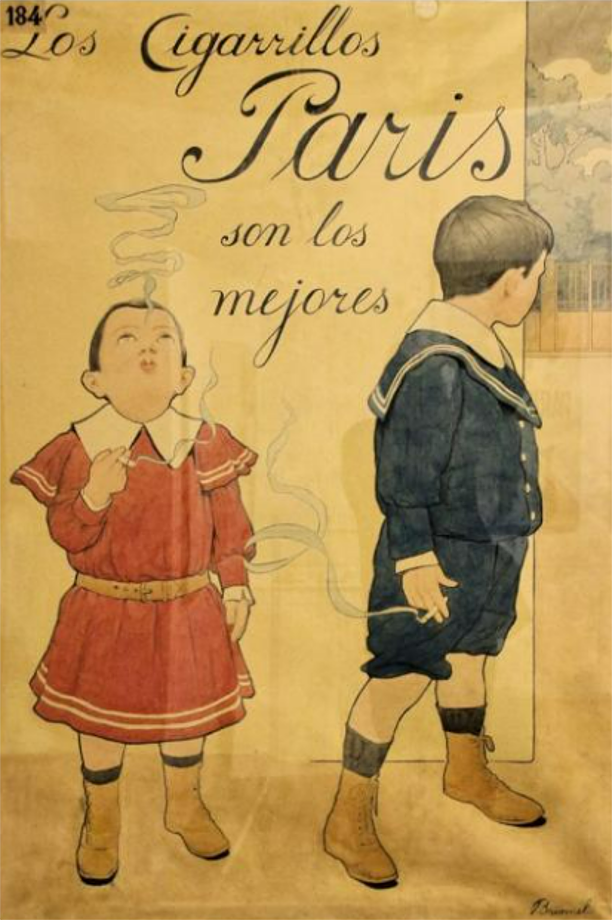 En la publicidad antigua era común la promoción de cigarrillos a niños En la publicidad antigua era común la promoción de cigarrillos a niños