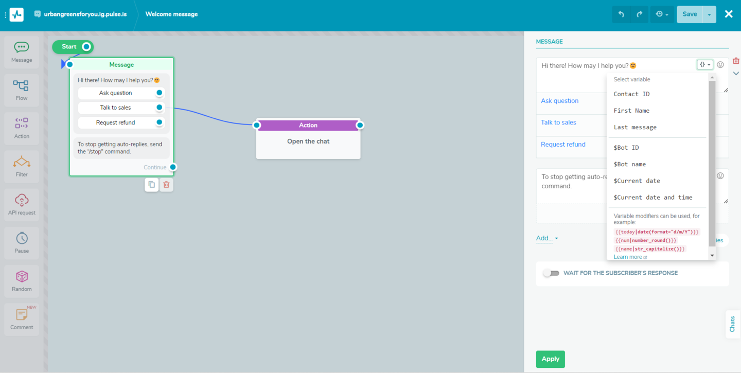 Selecting variables Selecting variables