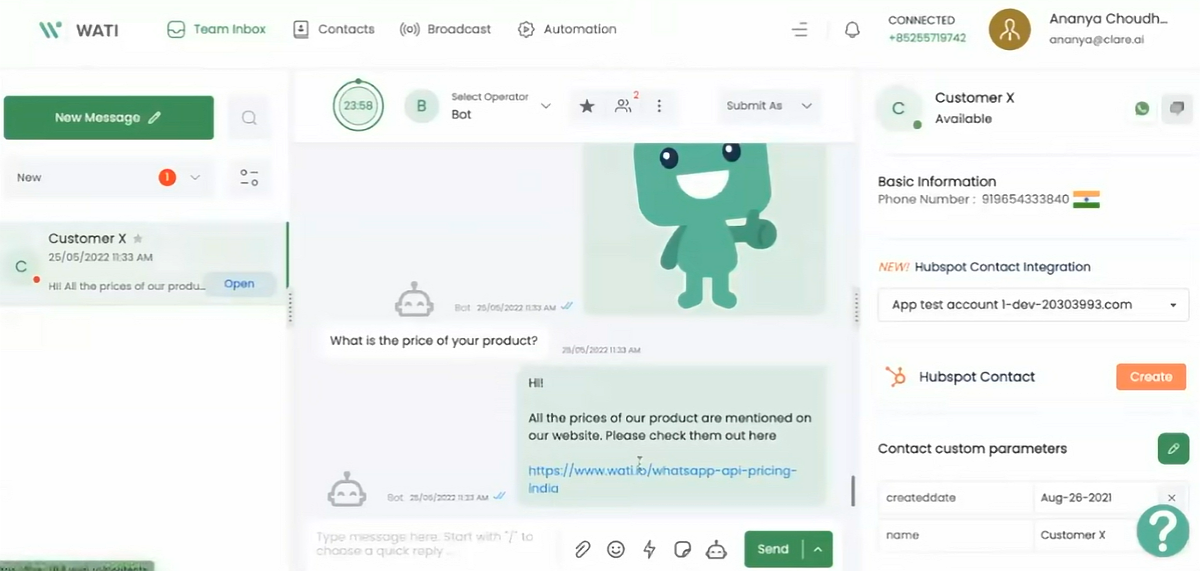 Wati es una gran herramienta de conversaciones para WhatsApp Business Wati es una gran herramienta de conversaciones para WhatsApp Business