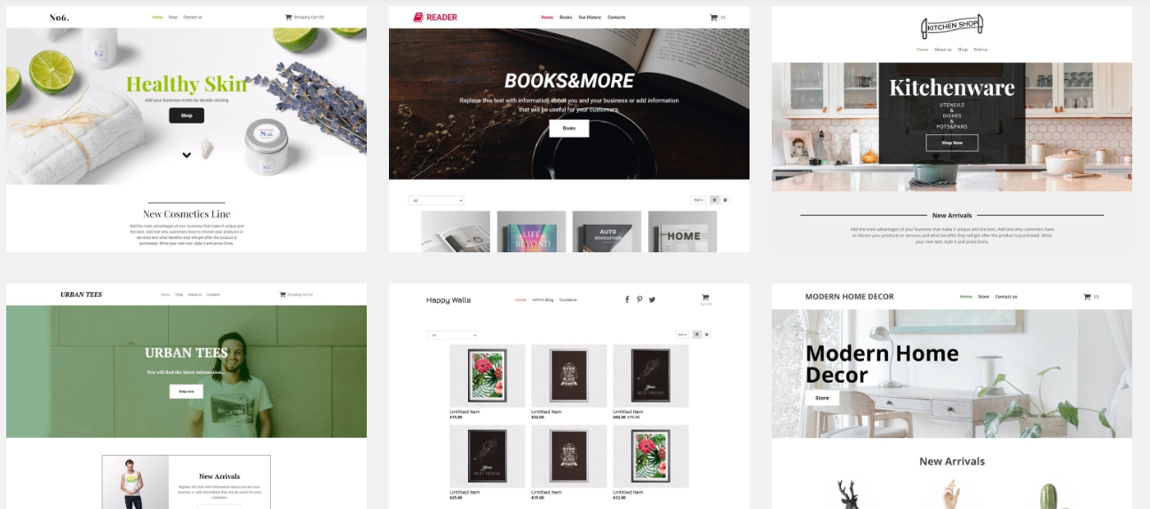 Конструктор сайтов предлагает много готовых шаблонов с современным дизайном