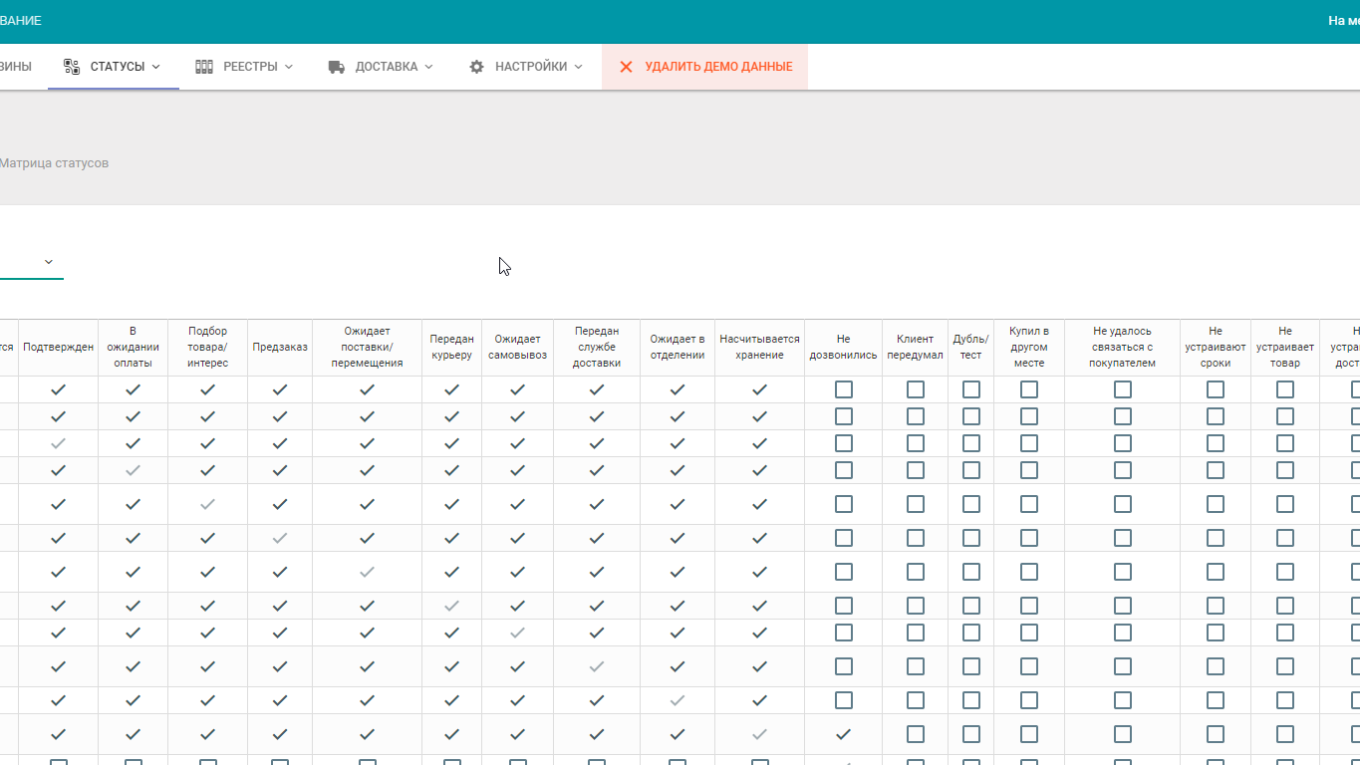 Управление заказами в интерфейсе Asteril CRM Управление заказами в интерфейсе Asteril CRM