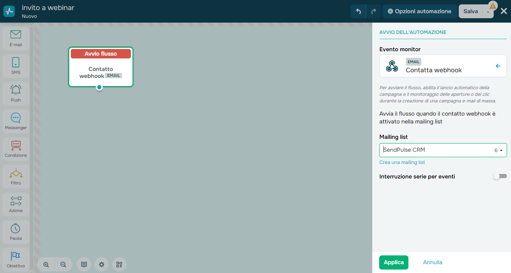 webhook di contatto webhook di contatto