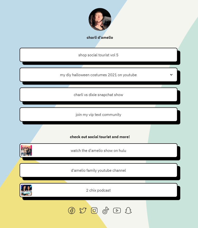 Birden fazla bağlantı içeren bir bağlantı sayfası örneği