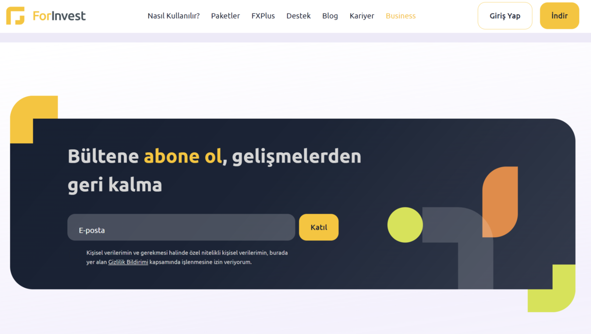 Yine bir diğer örneğimiz de Forex.com.tr sitesinden