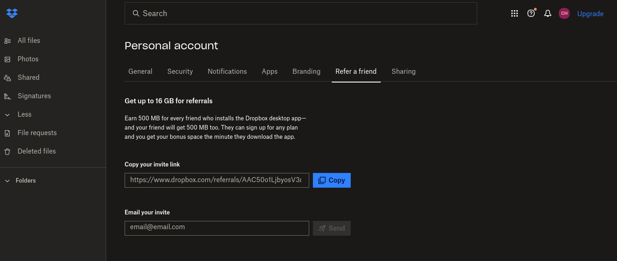 Реферальная программа Dropbox Реферальная программа Dropbox