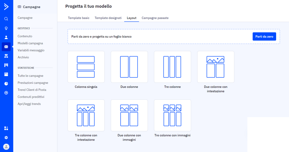 Layout per un'email di massa