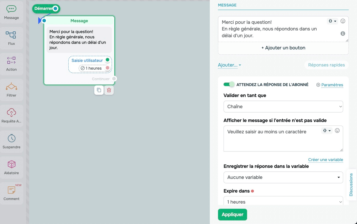 Créer un message de chatbot WhatsApp avec SendPulse Créer un message de chatbot WhatsApp avec SendPulse