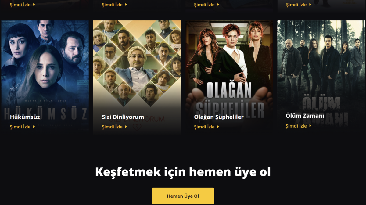Exxen’in potansiyel müşteri oluşturma Landing Page örneği