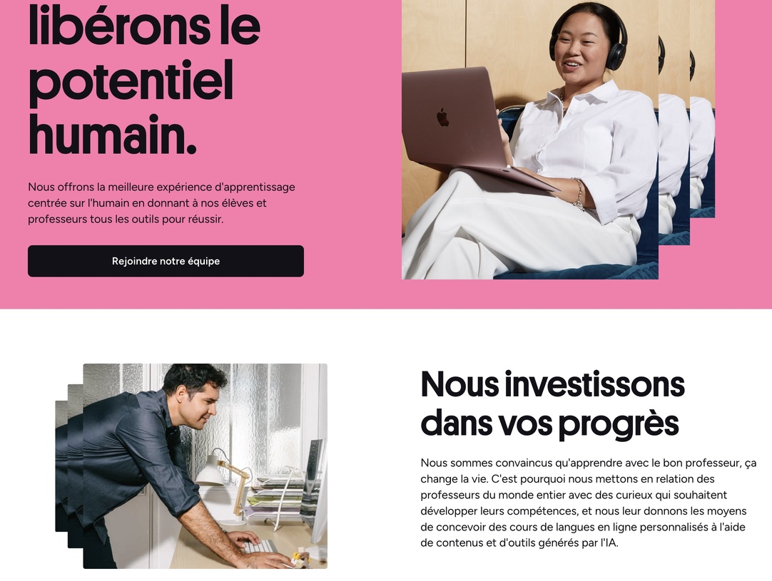 Preply communique ses valeurs et ses avantages de manière convaincante