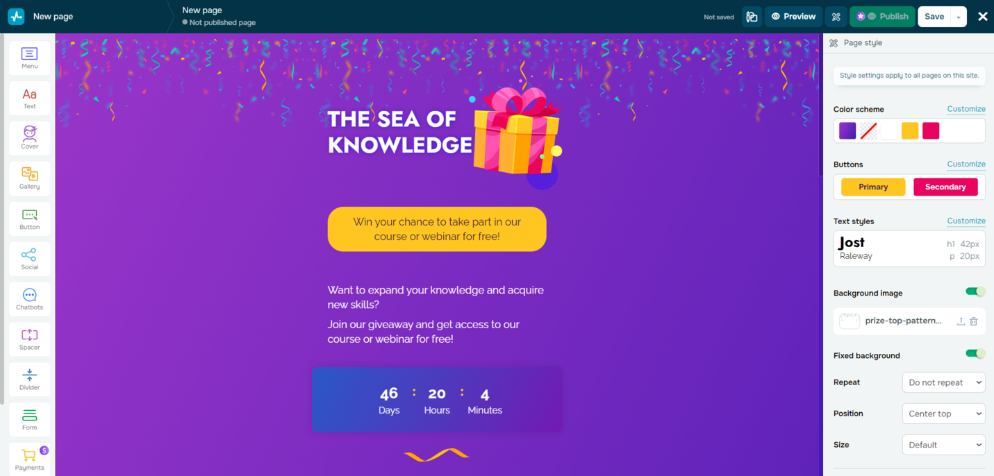 Creating a bio link page Creating a bio link page