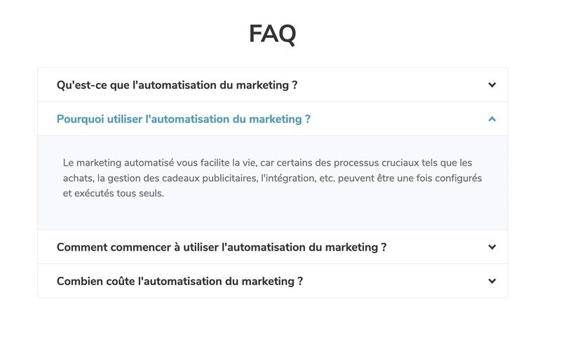 Ajoutez des FAQ pour aider vos utilisateurs à en savoir plus sur vos services
