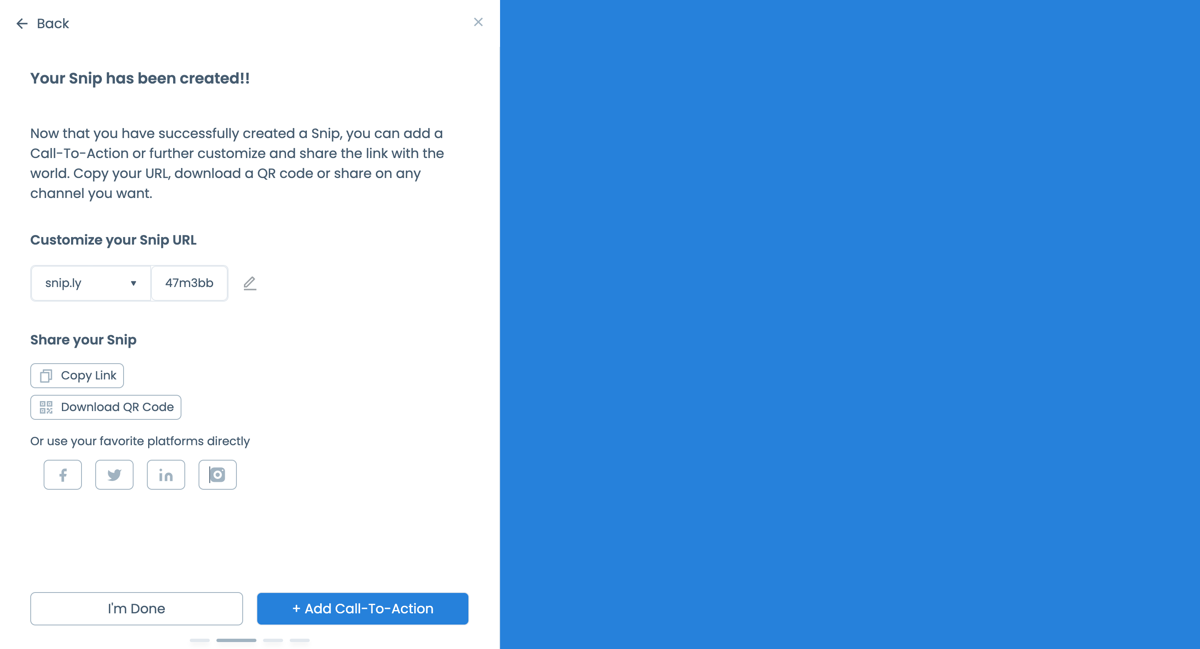 Вікно редагування короткого URL