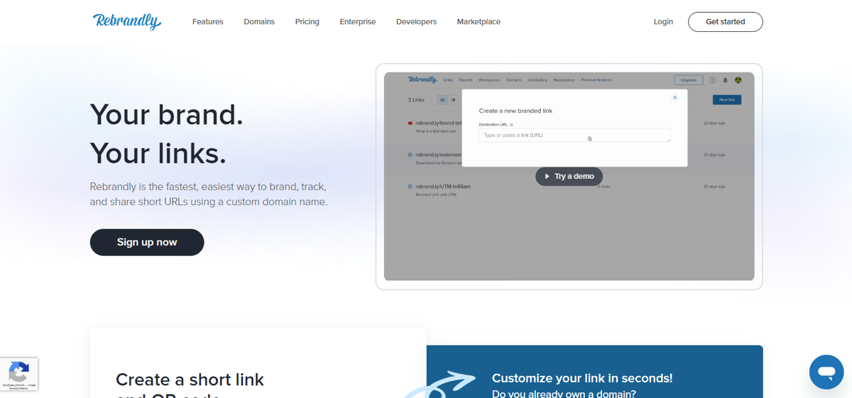 Сервіс коротких посилань Rebrandly.com