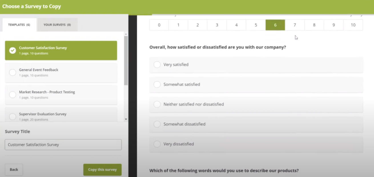 Création d'une enquête de satisfaction client dans SurveyHero Création d'une enquête de satisfaction client dans SurveyHero