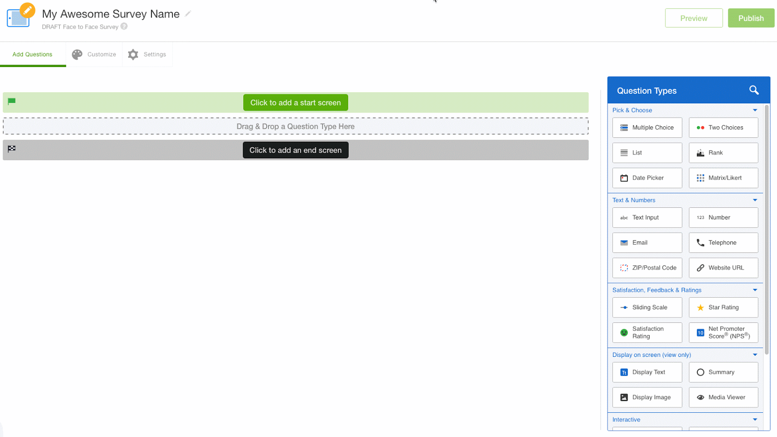 Création d'un sondage avec QuickTapSurvey Création d'un sondage avec QuickTapSurvey