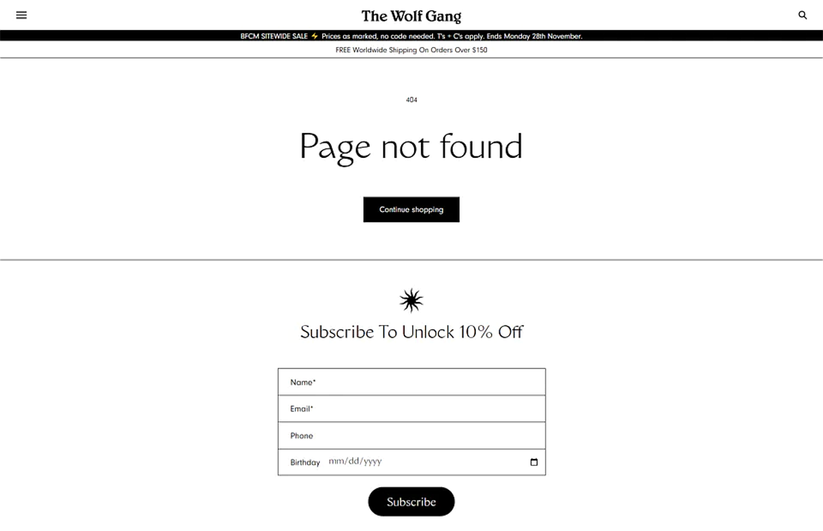 The Wolf Gang ofrece una página de error 404 útil para el usuario y para la empresa The Wolf Gang ofrece una página de error 404 útil para el usuario y para la empresa