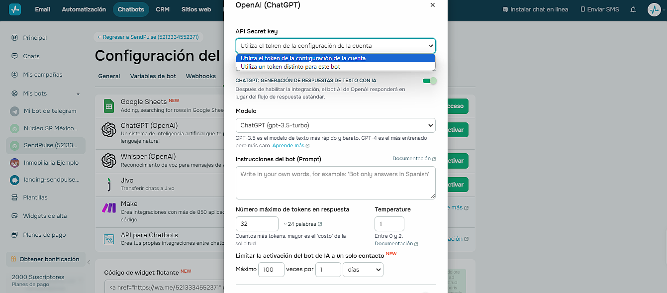 SendPulse te ofrece distintos modos de usar ChatGPT SendPulse te ofrece distintos modos de usar ChatGPT