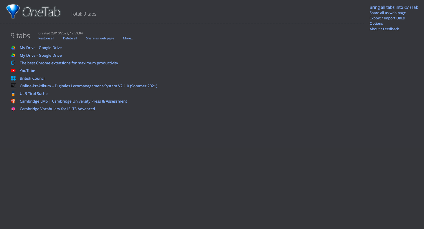OneTab es una extensión de Chrome que te permite aprovechar al máximo tu navegación en línea