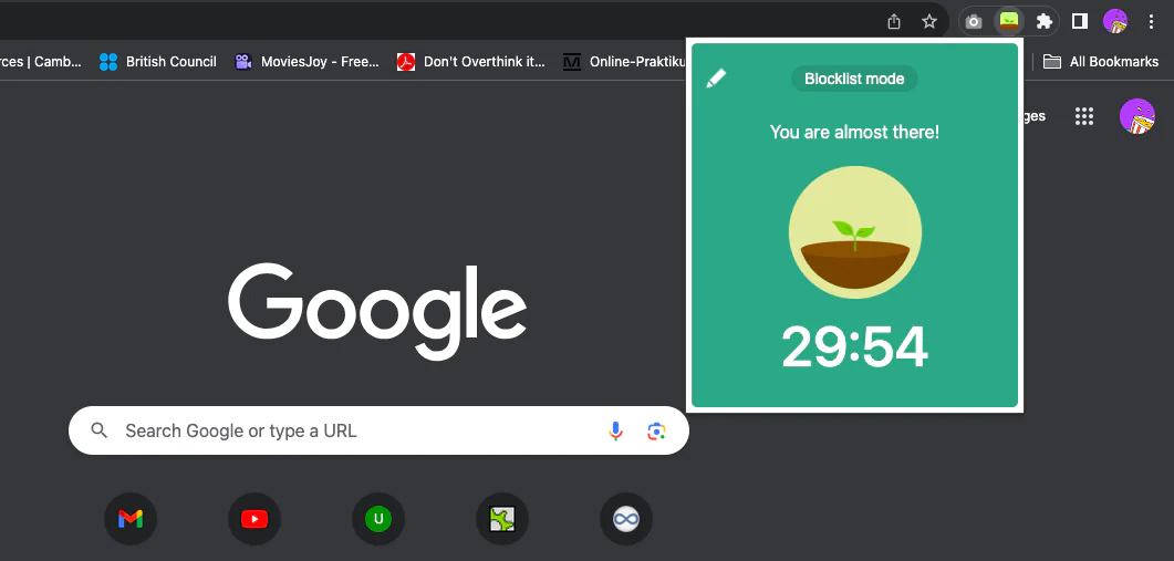 Forest es una gran extensión de Chrome para maximizar tu productividad