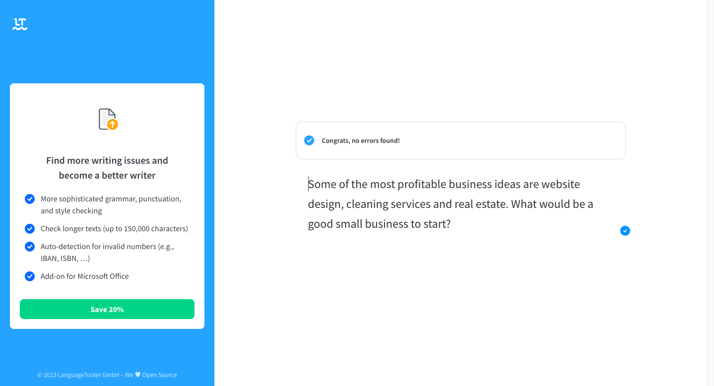 Language Tool es otra gran herramienta para corregir tus escritos