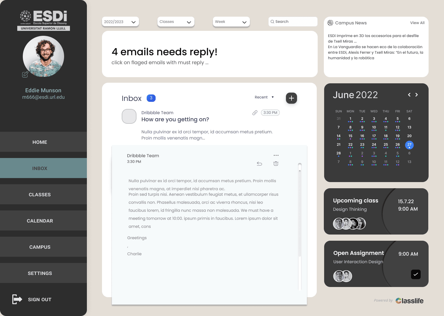 Інтерфейс Classlife