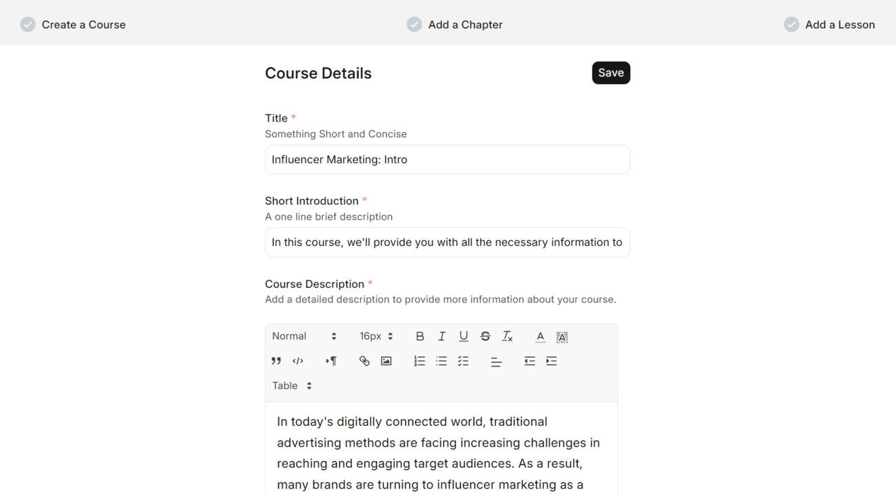 Створення курсу