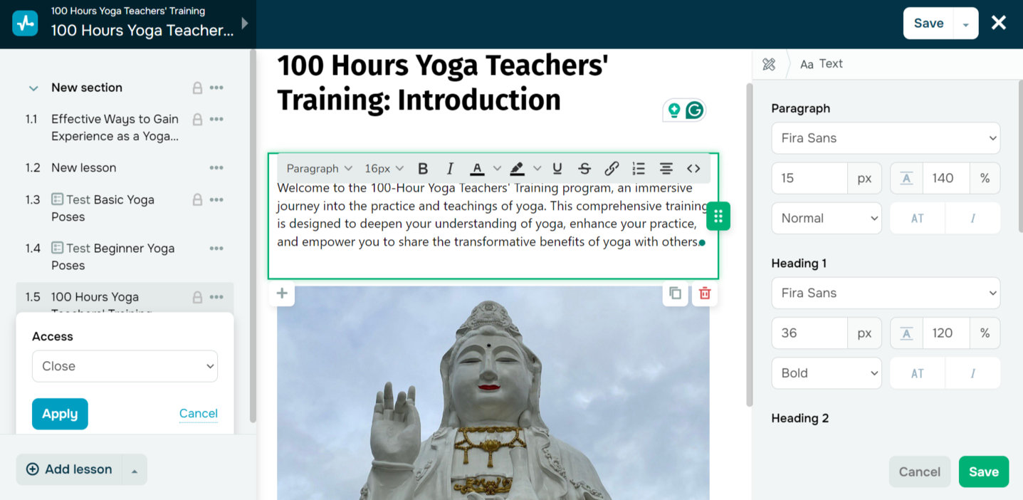 introduction to a new cours