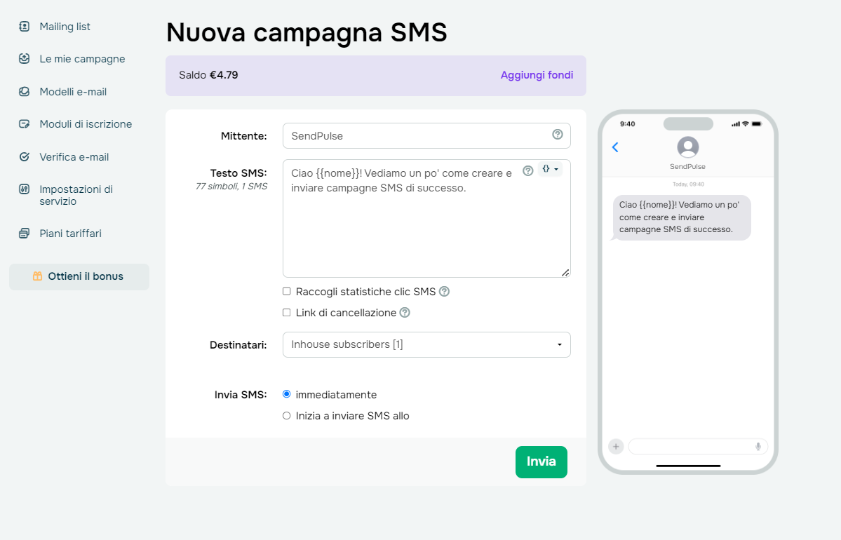 messaggio messaggio