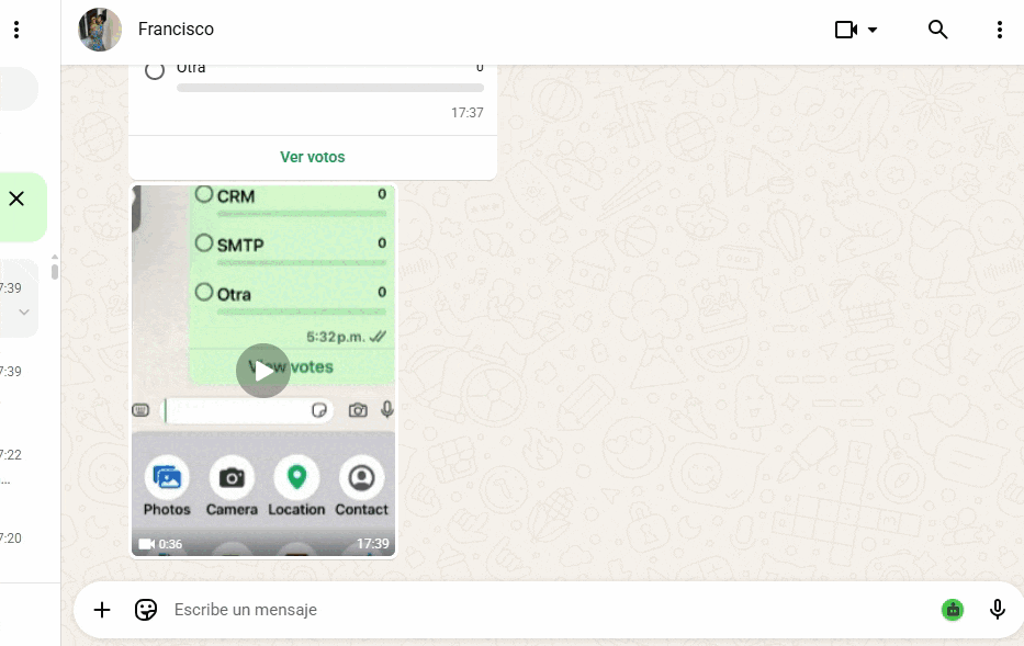 Pasos para crear encuentas en WhatsApp desde computadora