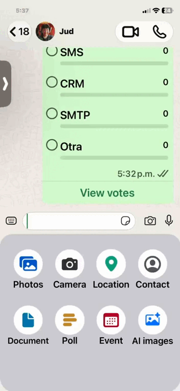 Proceso para crear una encuenta desde iPhone