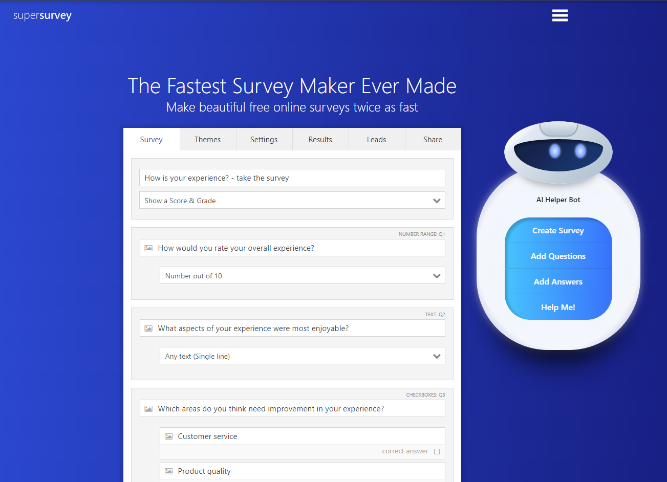 SuperSurvey te permite usar IA para crear tus encuestas online SuperSurvey te permite usar IA para crear tus encuestas online