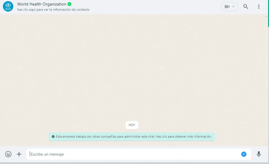La OMS diseñó un chatbot para comunicar sobre la situación de COVID-19 por WhatsApp