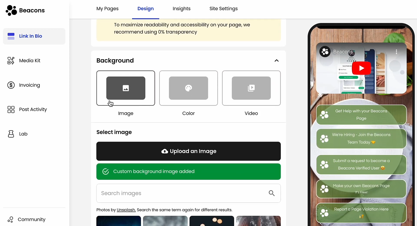 Beacons te permite crear páginas de link en bio completas y efectivas Beacons te permite crear páginas de link en bio completas y efectivas