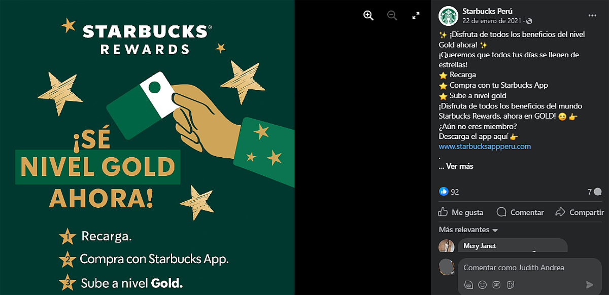 El programa de lealtad de Starbucks se basa en la visita constante a sus tiendas