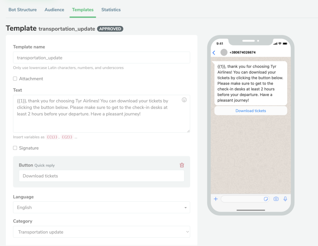 modello di aggiornamento dei trasporti 