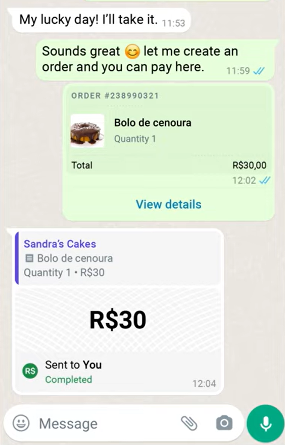 vantagens-do-whatsapp-business-exemplo-de-pagamento-direto-pela-plataforma-do-whatsapp-business