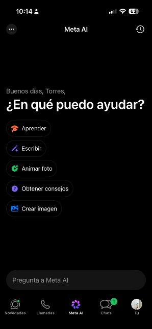Meta AI integrada 